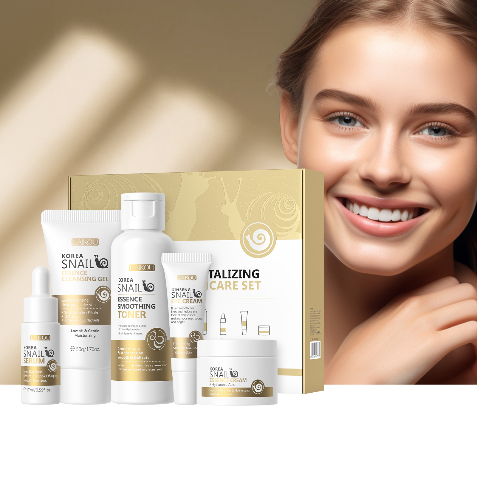 Skincare Collagen - 5pcs Boxed Korea Snail Skin Care