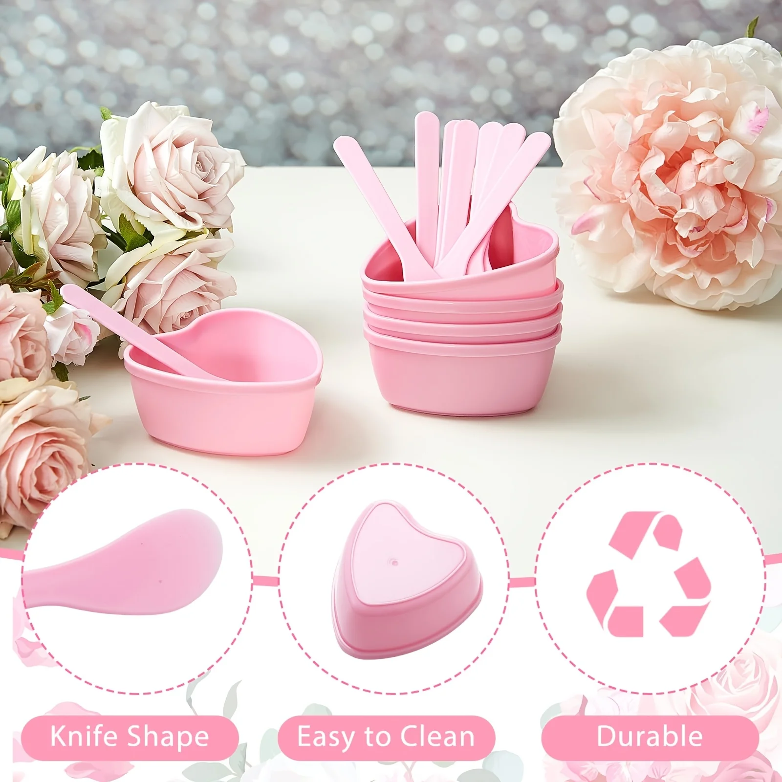 6-piece Pink Heart Shaped Faci - Skincare Viral Tiktok ulasan dan harga